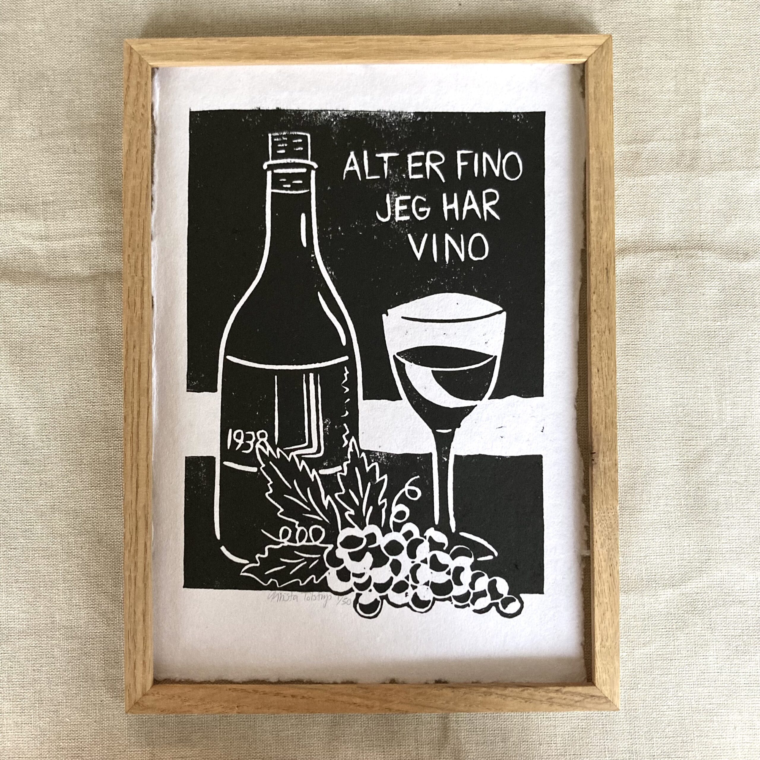 Alt er fino, jeg har vino -sort - A4