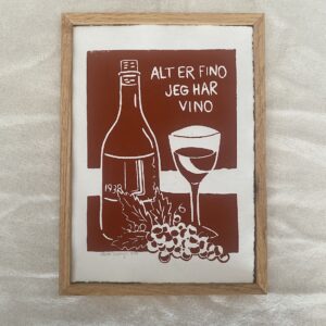 Alt er fino, jeg har vino - brændt orange - A4